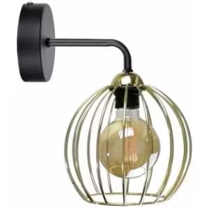 Keter Lighting - Keter Mig Wall Lamp Black, Gold, 23cm, 1x E27
