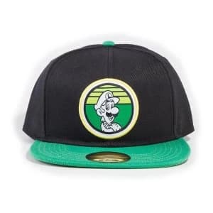 Nintendo - Luigi Retro Badge Unisex Snapback Baseball Cap - Black/Green