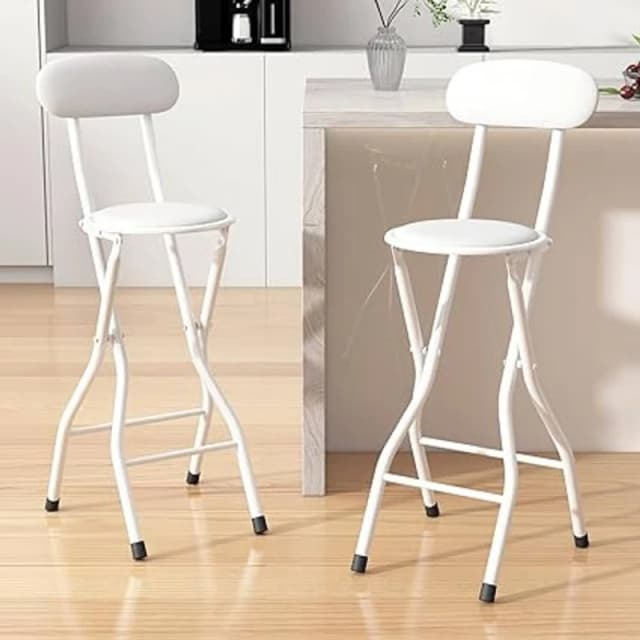 MCC Direct Folding Breakfast Bar Stool padded High Chair Set of 2 White White Unisex