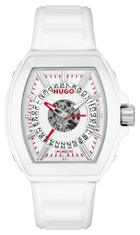 HUGO 1530435 #ICON 3H (40mm) White Dial / White Silicone Watch