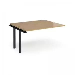 Adapt add on unit single 1400mm x 1200mm - Black frame and oak top