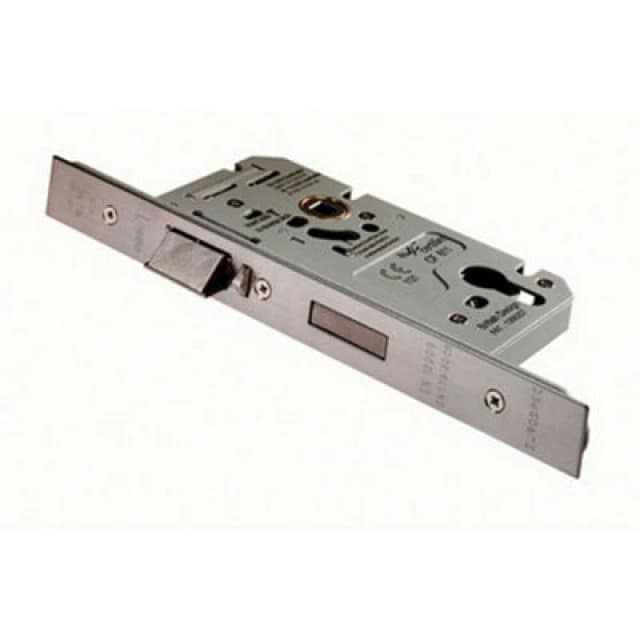 Loops DIN Euro Profile Escape Lock Square Forend 60mm Backset Satin Steel Metallics unisex