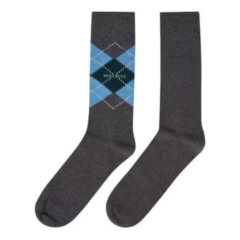 Hugo Boss 2 Pack RS Argyle Socks Medium Grey