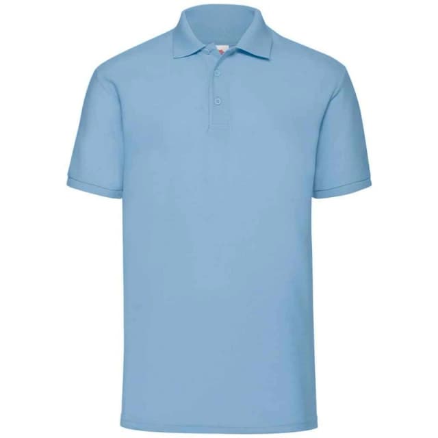 Fruit Of The Loom Fruit of the Loom Men Pique Polo Shirt in Baby Blue Size: Small Baby Blue S Male 5063470854479