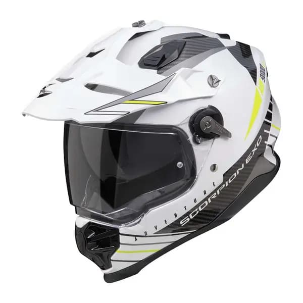 Scorpion ADF-9000 AIR Feat White Black Neon Yellow Adventure Helmet Size M