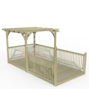Forest Garden Ultmia Pergola and Decking Kit 4.8m with 4 x Balustrade