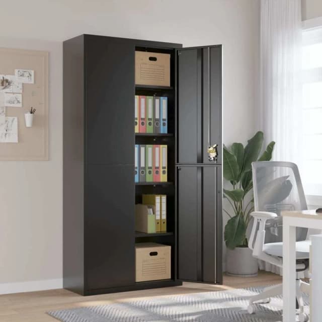 VIDAXL File Cabinet Black 90x40x200cm Steel vidaXL 8720845889845