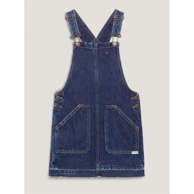 Tommy Hilfiger Kids Denim Dungaree Pinafore Dress Dark Wash female 14Y
