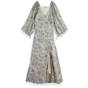 Scotch and Soda Three Quarter Sleeve Maxi Dress - Cream