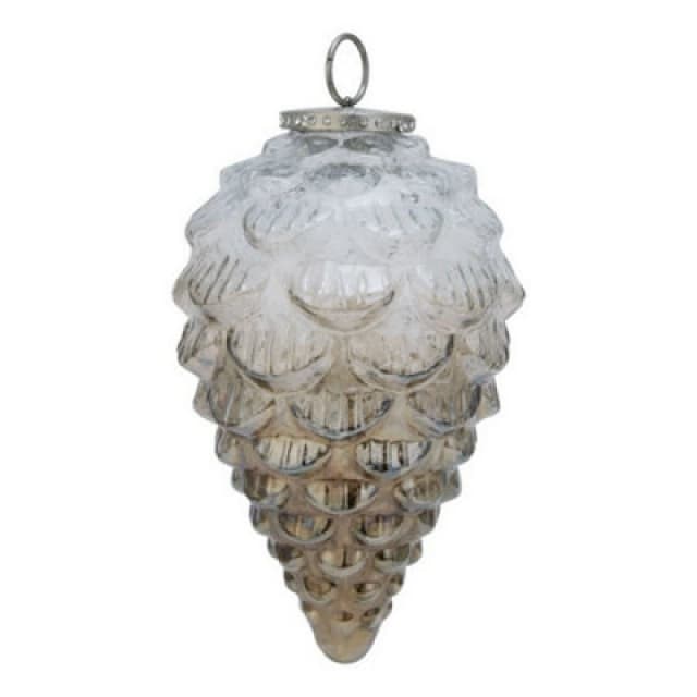 Hill Interiors Coffee Ombre Collection Pine Cone Bauble - Glass - L11 X W11 X H18 Cm