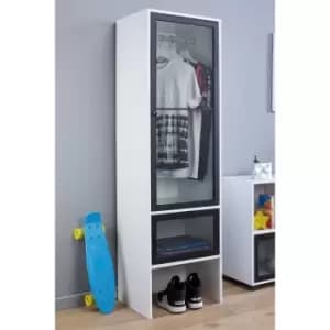 Lloyd Pascal Black 2 Door Wardrobe with Mesh Accents