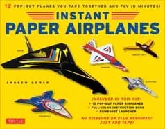 instant paper airplanes kit 12 pop out airplanes you tape together and fly