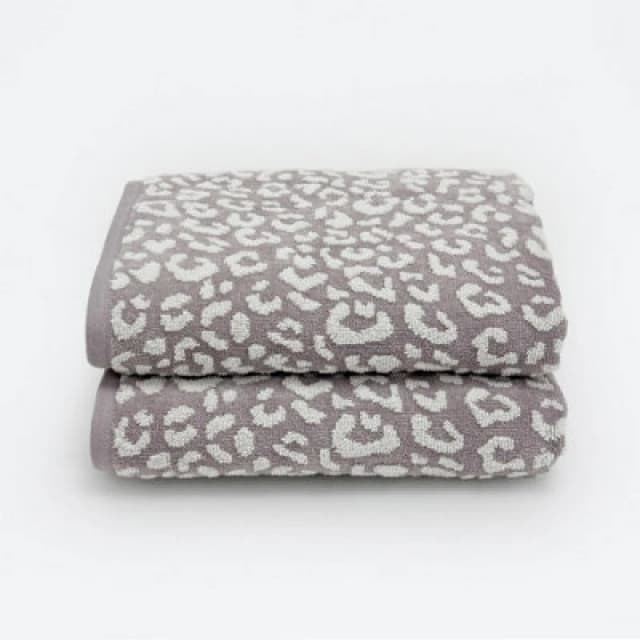 Allure Bath Fashions Luxury Zero Twist Leopard Print Bath Towels Pack Of 2 - 100% Cotton