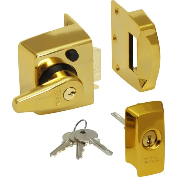ERA BS High Security Nightlatch Brass Effect Narrow in Gold