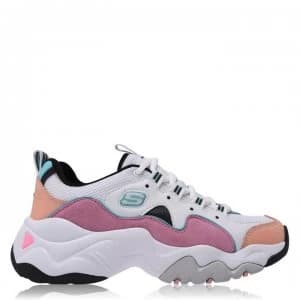 Skechers DLite 3 Zen Trainers Ladies - White/Pnk/Blk