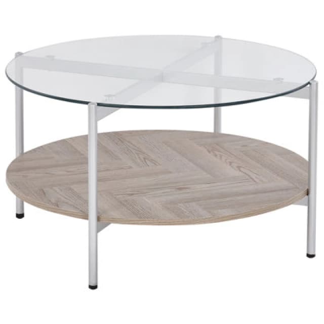 Beliani Coffee Table Lovell Tempered Glass Silver