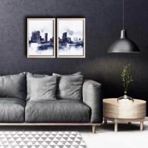 2PKCT-019 Multicolor Decorative Framed MDF Painting (2 Pieces)