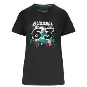 2022 Mercedes George Russell #63 T-Shirt (Black) - Womens
