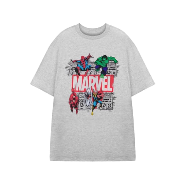 (XXX-Large) Marvel Short Sleeved T-Shirt (Mens Grey)