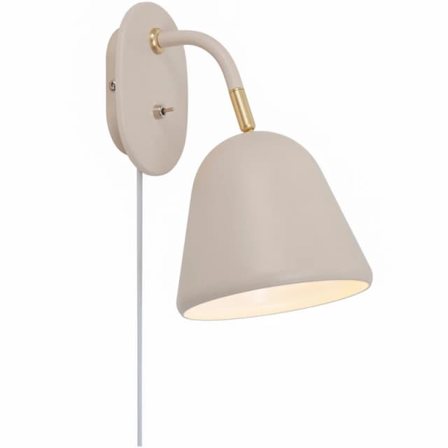 Nordlux Fleur Indoor Wall Light Brown Metal Sensor E14 Adjustable Head - Plug In or Mains Powered, IP20 in Beige Beige Unisex