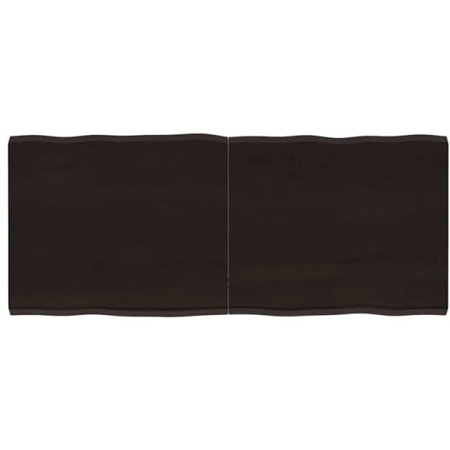 Vidaxl Table Top Dark Brown 120X50X(2-4) Cm Treated Solid Wood Live Edge, Brown 364024