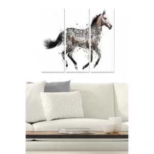 MDF3213024 Multicolor Decorative MDF Painting (3 Pieces)