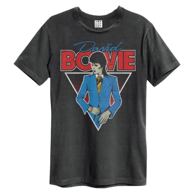 Amplified Amplified Men Bootleg David Bowie T-Shirt in Charcoal Size: Small Charcoal S Male 5063470045846