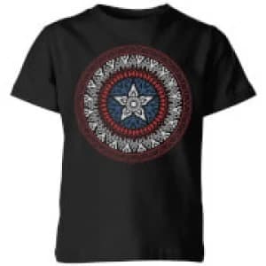 Marvel Captain America Oriental Shield Kids T-Shirt - Black - 11-12 Years