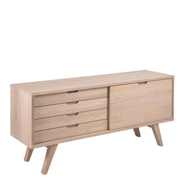 Furniture To Go A-Line Sideboard With 4 Drawers And Sliding Door In White Oak