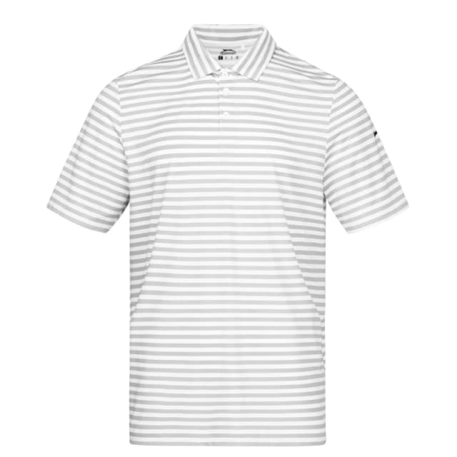 Slazenger Stripe Polo Shirt Mens - White White S