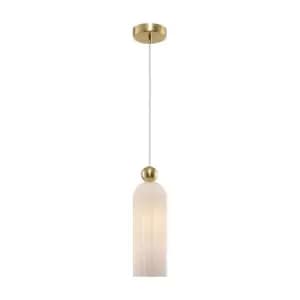 Antic Modern Slim Pendant Ceiling Light Gold, Glass White Shade