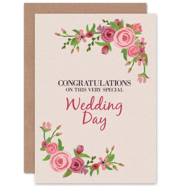 Artery8 Special Day Floral Greetings Card Pink unisex