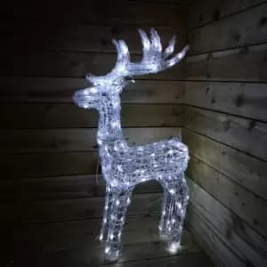 Christmas Lit Soft Acrylic Reindeer White LED Indoor Outdoor