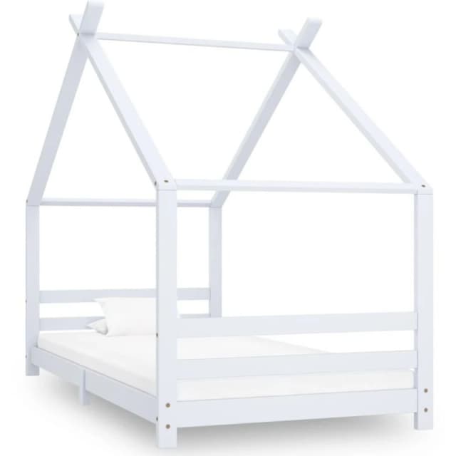 VIDAXL Kids Bed Frame White Solid Pine Wood 90x200cm vidaXL 8720286054789