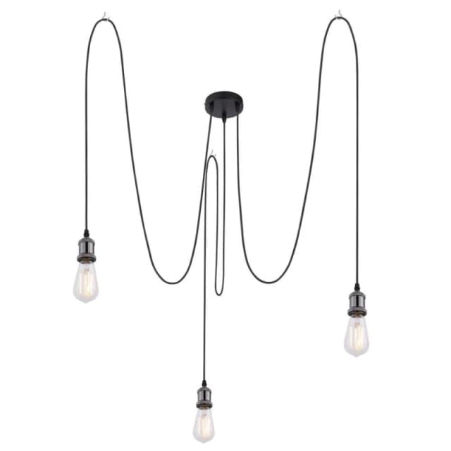 Netlighting Oliver Cluster Pendant Ceiling Light Black 3x E27 Black Unisex