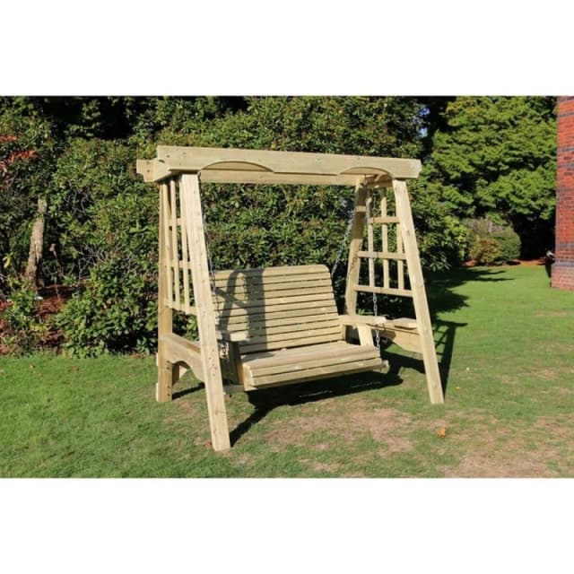 Churnet Valley Garden Furniture Ltd Cottage 2 Swing Seat - Min. Assembly Required - Set of Cushions Inc in Brown Brown Unisex