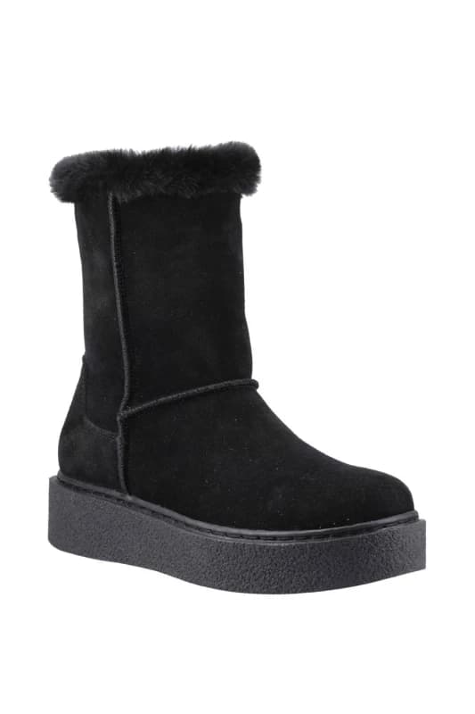 Hush Puppies Womens Becca Mid Boot in Black Size: 5 Black Female 5