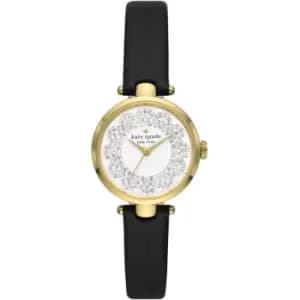 Ladies Kate Spade New York Holland three-hand Black leather watch