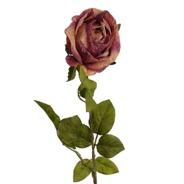 Leaf 70cm Artificial Dark Pink Rose