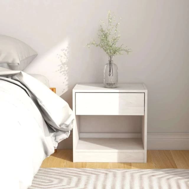 VIDAXL Bedside Cabinet White 40x31x40cm Solid Pinewood Vidaxl 8720286607657