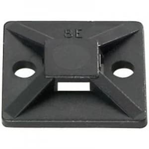 Cable mount Self adhesive Screw fixing 4x thread halogen free UV proof weather proof Black HellermannTyton 151 2832