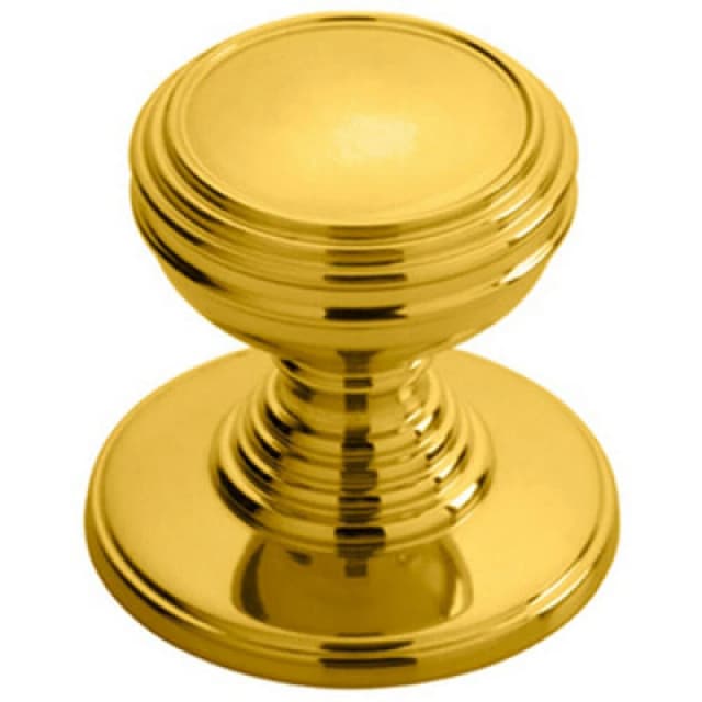 Loops Ringed Tiered Cupboard Door Knob 30mm Diameter Polished Brass Cabinet Handle Metallics unisex
