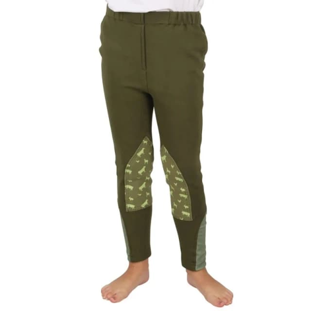 Little Knight Farm Collection Tots Jodhpurs in Dark Olive Size: 11-12 Years Dark Olive Unisex 11-12 Years