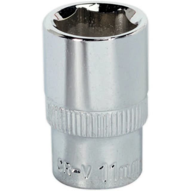 Loops 11mm Forged Steel Drive Socket - 1/4" Square Drive - Polished Chrome Vanadium Metallics