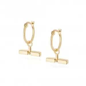 Stacked T Bar 18ct Gold Plated Earrings EB8010_GP