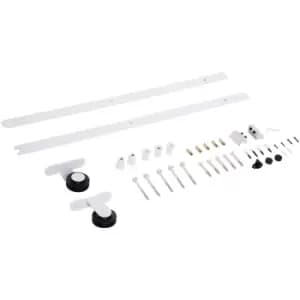 6FT Steel Sliding Barn Door Hardware Track Kit Rail Roller Track System - Homcom