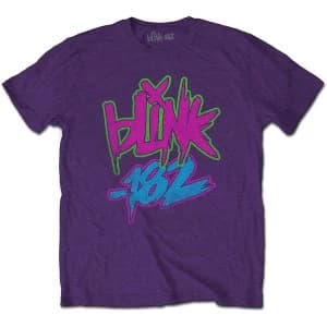 Blink-182 - Neon Logo Unisex Large T-Shirt - Purple