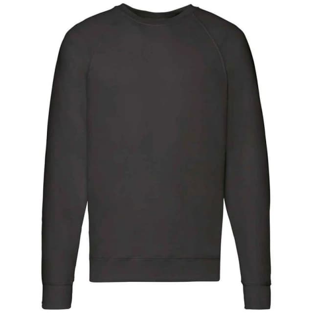 Fruit Of The Loom Fruit of the Loom Men Lightweight Raglan Sweatshirt in Black Size: Small Black S Male 5063425938094