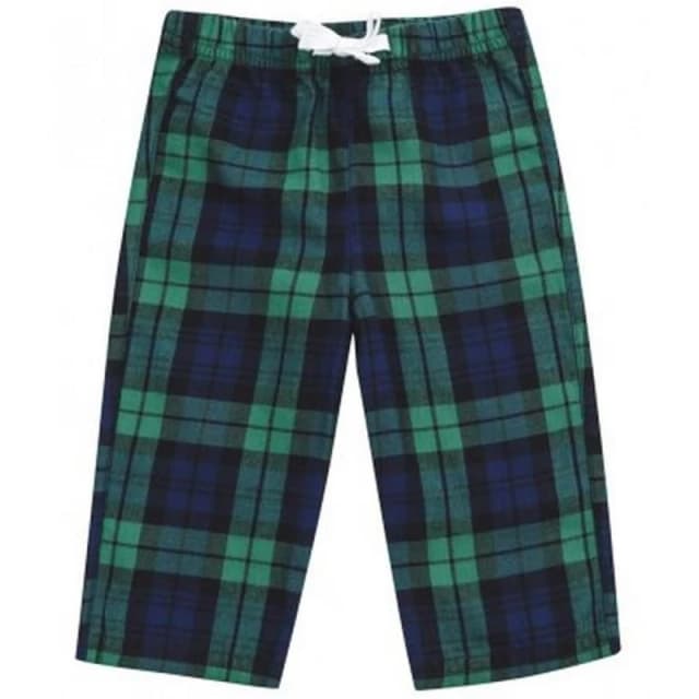 Larkwood Tartan Lounge Pants in Green Size: 3-4 Years Green Unisex 3-4 Years
