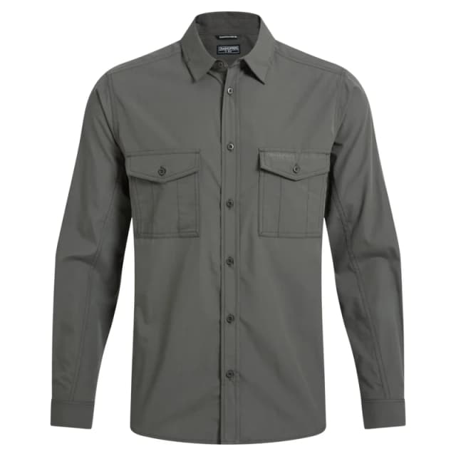 Craghoppers Craghoppers Men Kiwi Long Sleeved Insect-Barrier Shirt in Khaki Size: Small Khaki S Male 5063260131995